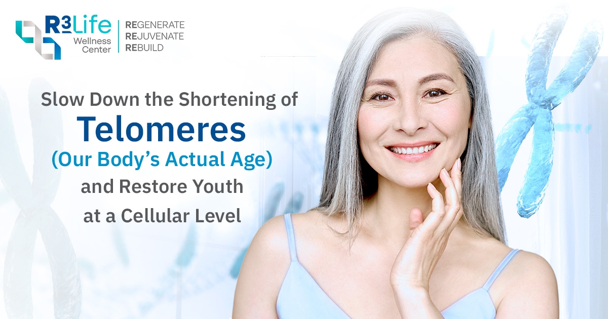 Slow Down the Shortening of Telomeres (Our Body’s Actual Age) and Restore Youth at a Cellular Level
