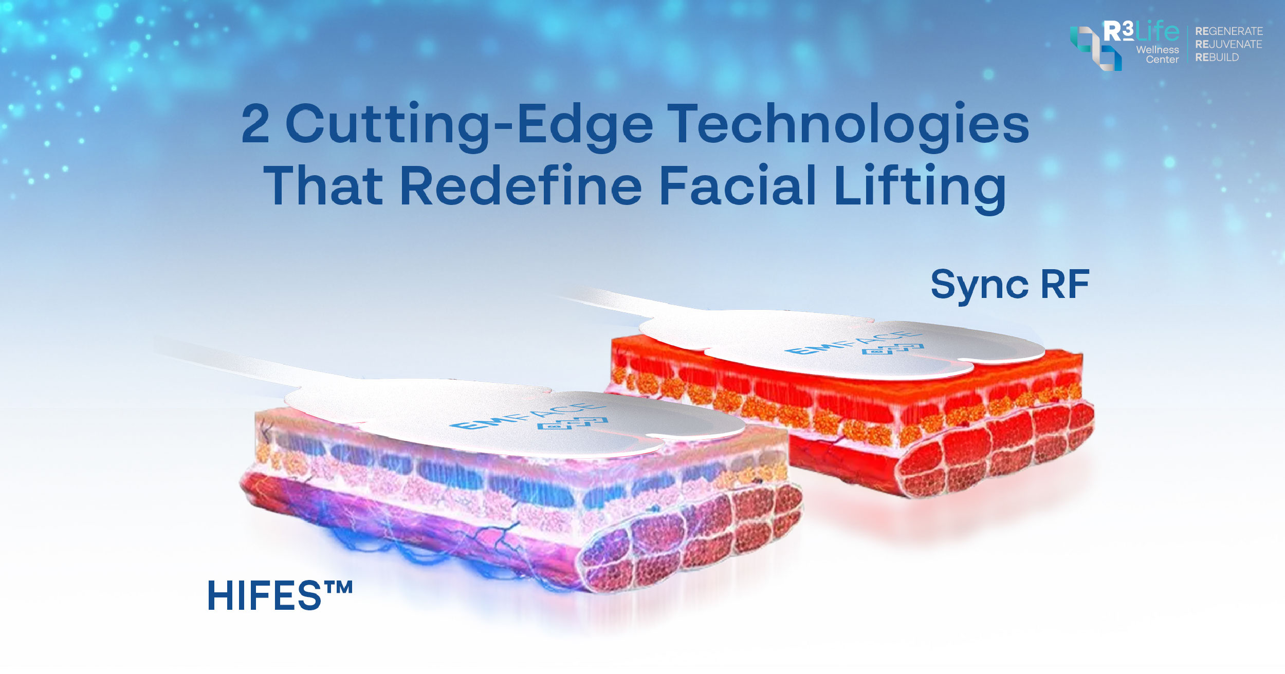 EMFACE technology using HIFES and Sync RF energy to lift skin and strengthen facial muscles