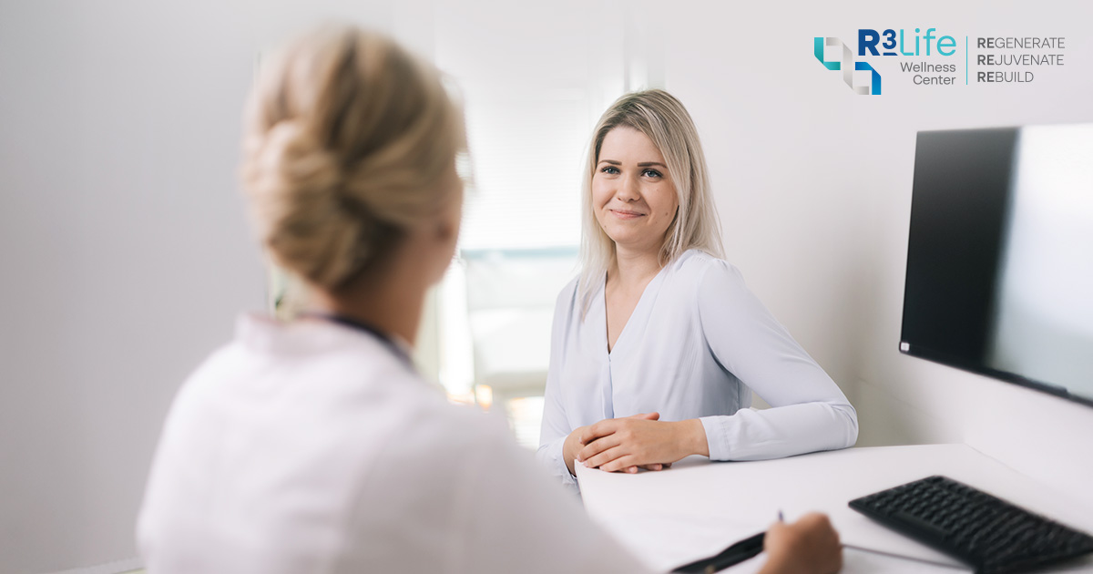 doctor reviewing hormone test results with patient