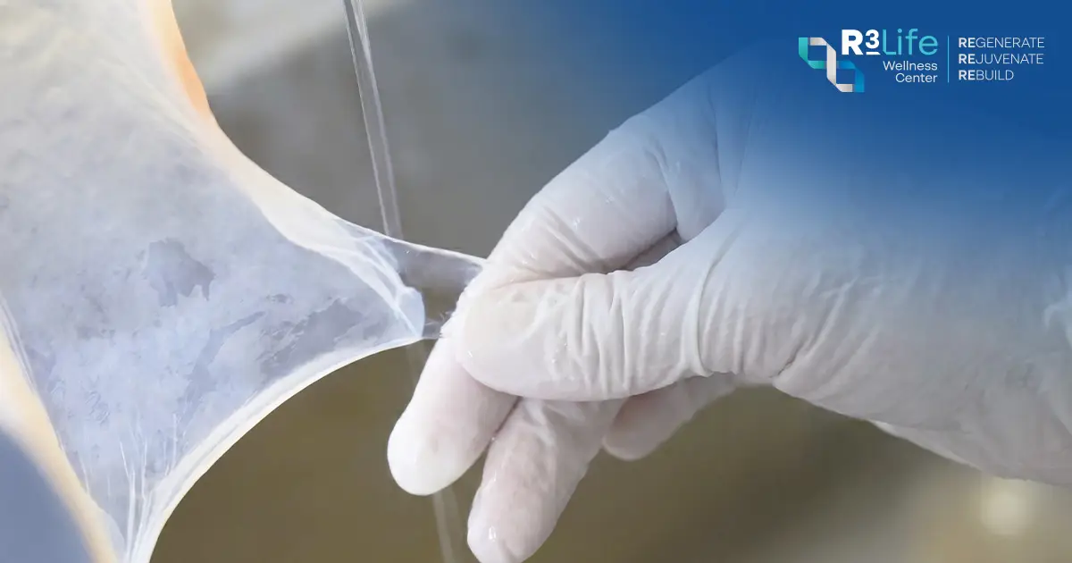 Medical professional reviewing health screening and laboratory test results before stem cell treatment.