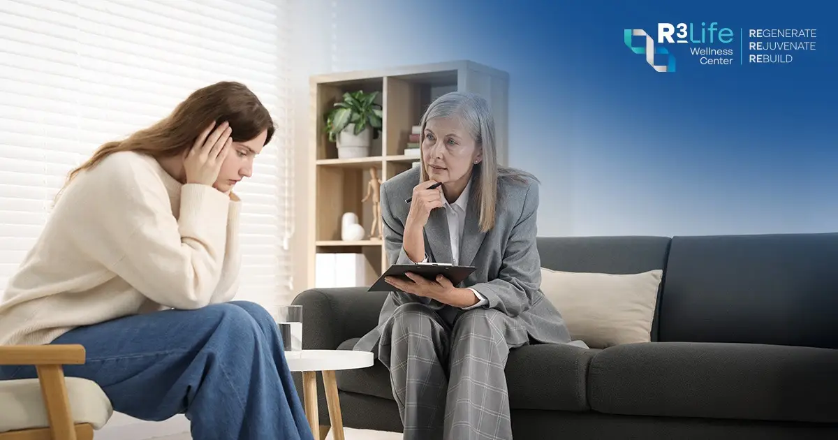 Business professional reviewing recovery and stress data from a wearable device to help prevent burnout.