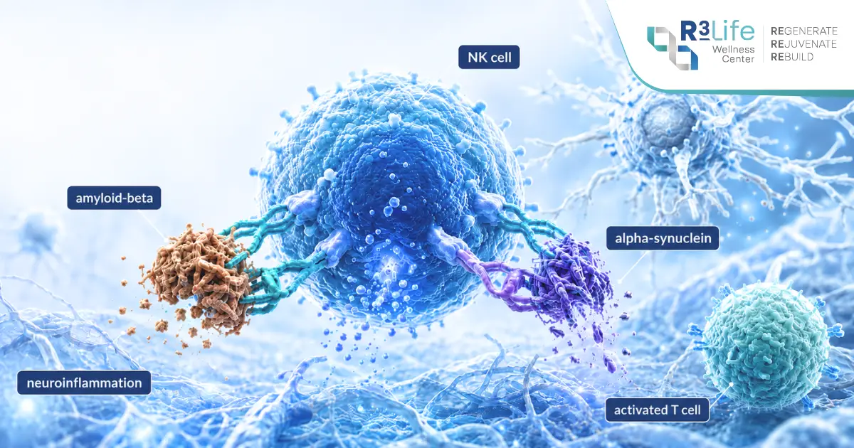 How NK cells interact with amyloid-beta and alpha-synuclein aggregates and neuroinflammation