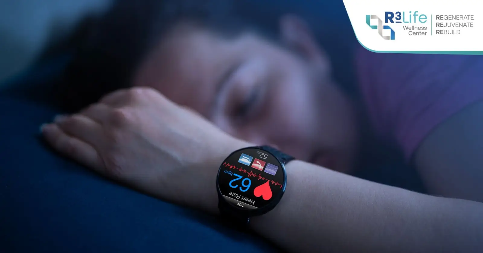 Person checking sleep tracker data associated with orthosomnia and sleep anxiety