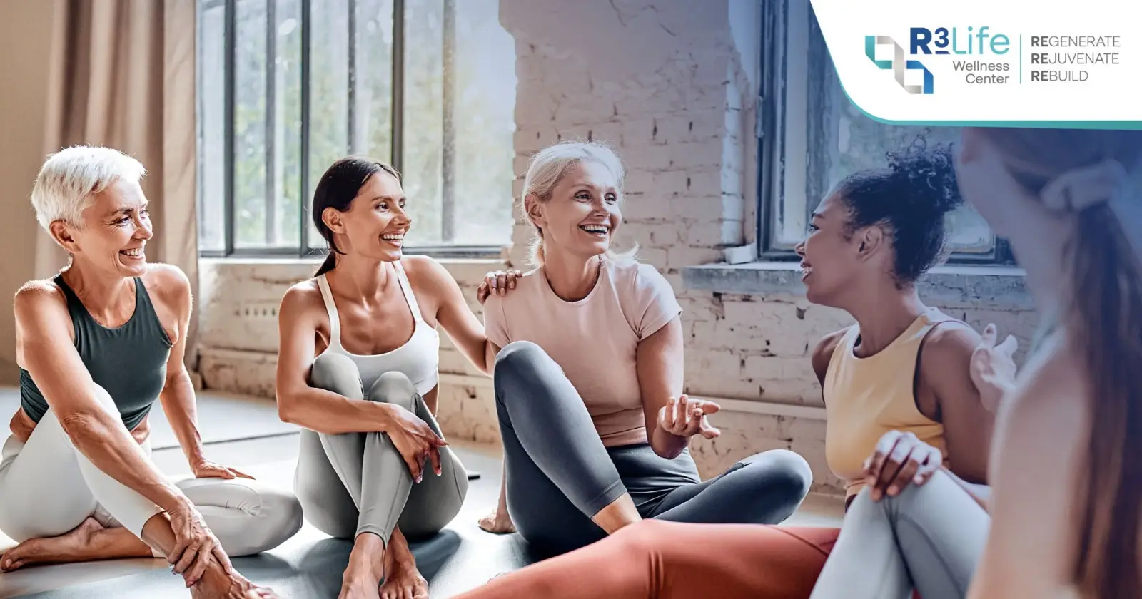 Group of women exercising together and supporting healthy habits and social wellness